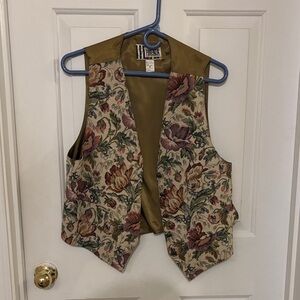 Forenza Floral Vest with Gold Lining